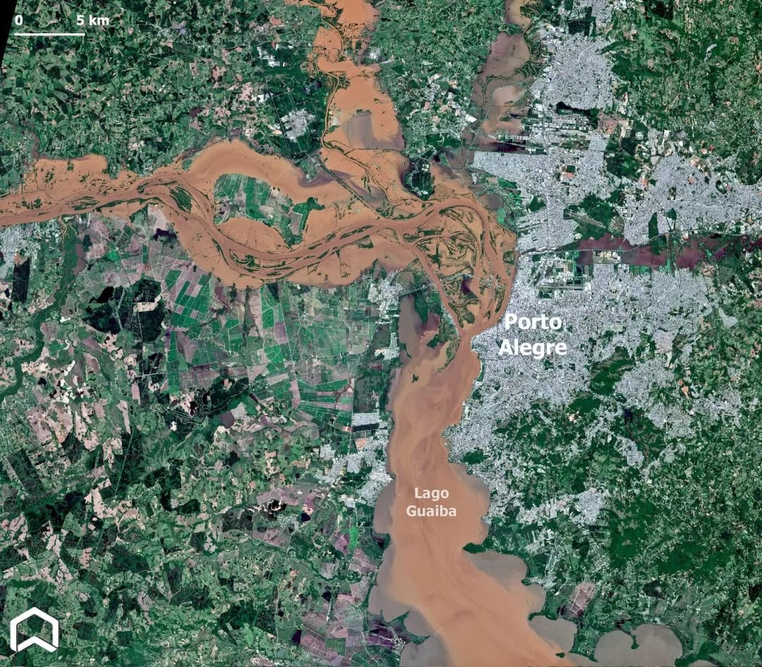 Imagens aéreas mostram rastros da maior enchente após 82 anos em Porto Alegre