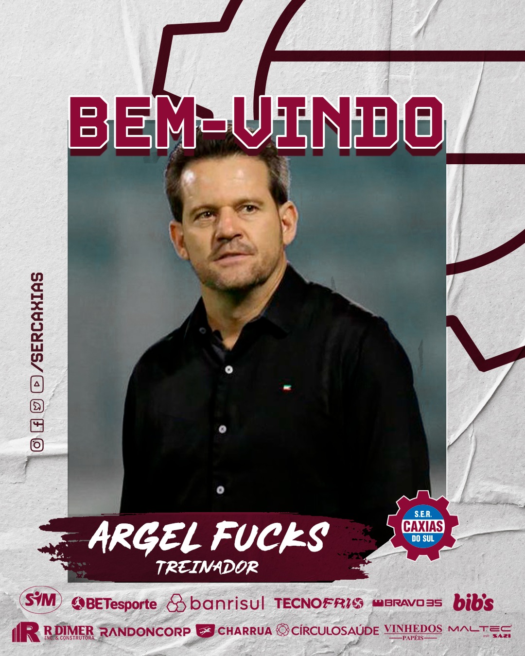 Argel Fucks é confirmado como novo treinador do Caxias