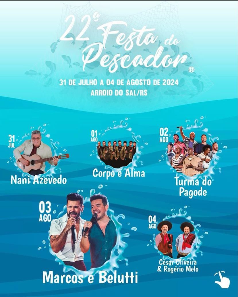 22ª Festa do Pescador de Arroio do Sal começa nessa quarta-feira (31) e deve receber 50 mil pessoas