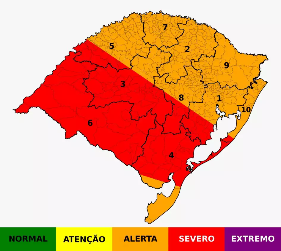 Defesa Civil emite alerta para possibilidade de temporais no Rio Grande do Sul a partir desta quinta-feira